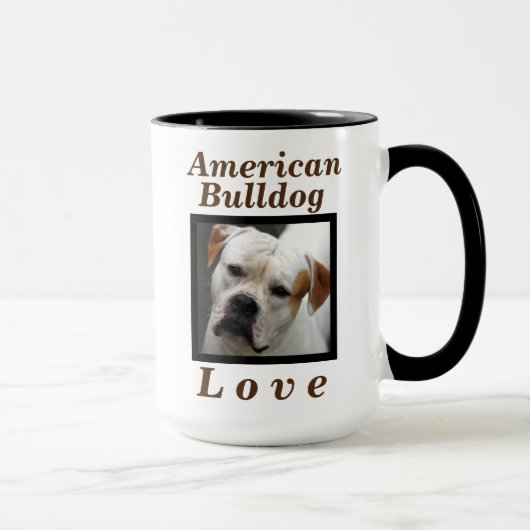 Mug Cadeau de chien "d'amour américain de bouledogue" (Droite)