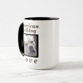 Mug Cadeau de chien "d'amour américain de bouledogue" (Devant gauche)