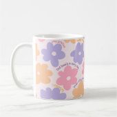 Mug Cadeau de citation florale groovy, rétro de prise (Gauche)