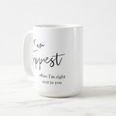 Mug Cadeau de citation romantique noire tendance (Devant gauche)