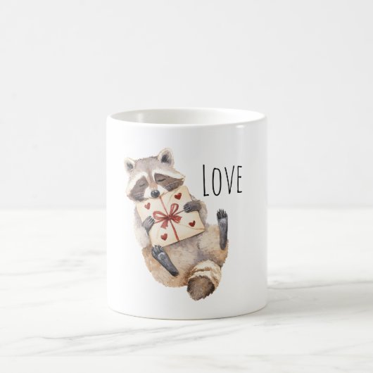 Mug Cadeau de cœurs de raton laveur (Centre)