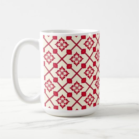 Mug Cadeau de conception de fleurs romantiques pour la (Gauche)