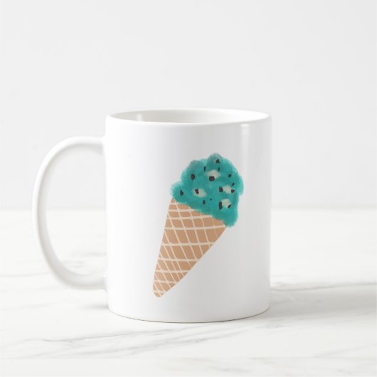 Mug Cadeau de cône de glace au chocolat à la menthe (Gauche)