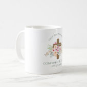 Mug Cadeau de CONFIRMATION Adulte - Croix Florale Pers (Devant gauche)