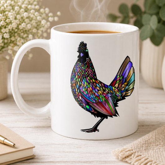 Mug Cadeau de coq artistique éclectique et beau