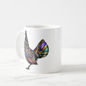 Mug Cadeau de coq artistique éclectique et beau (Devant gauche)