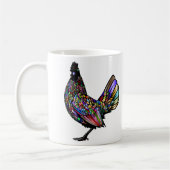 Mug Cadeau de coq artistique éclectique et beau (Gauche)