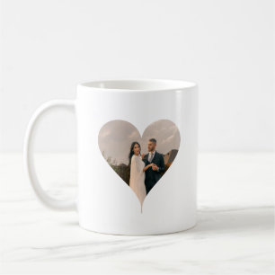 Mug Cadeau de couple photo de cœur minimaliste moderne