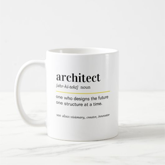 Mug Cadeau de définition d'architecte drôle (Gauche)