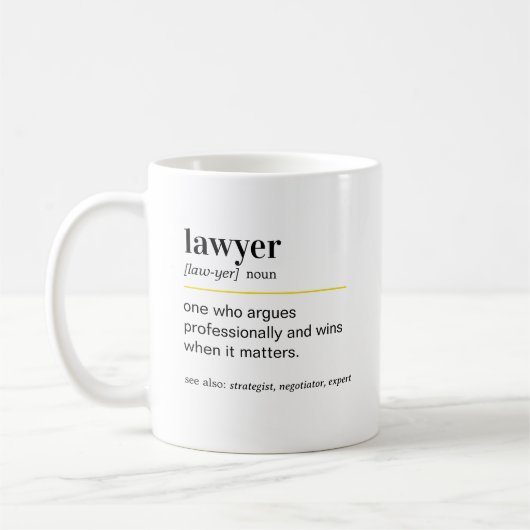 Mug Cadeau de définition d'avocat drôle (Gauche)