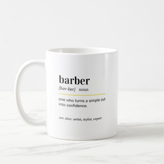 Mug Cadeau de définition de barbier drôle (Gauche)