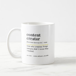 Mug Cadeau de définition de créateur de contenu