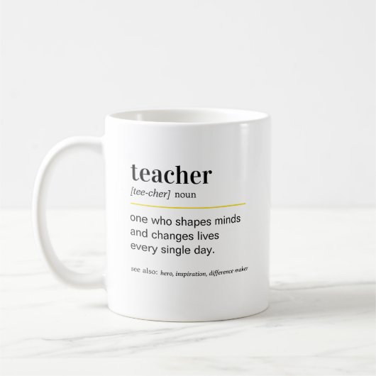 Mug Cadeau de définition d'enseignant drôle (Gauche)