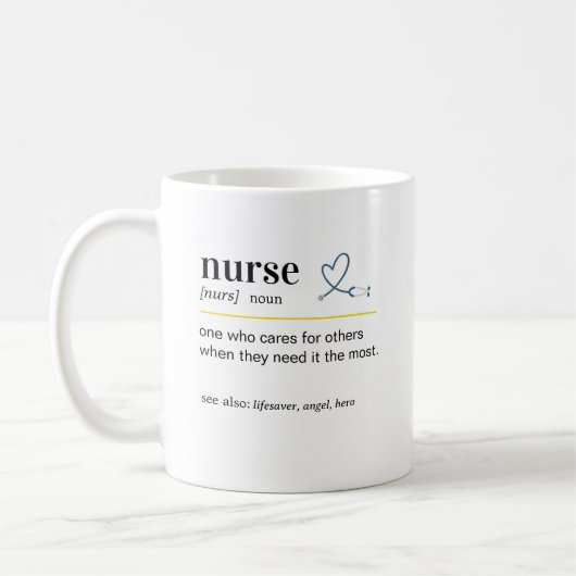 Mug Cadeau de définition d'infirmière drôle (Gauche)