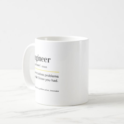 Mug Cadeau de définition d'ingénieur drôle (Devant gauche)