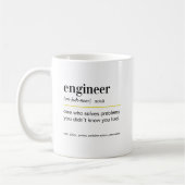 Mug Cadeau de définition d'ingénieur drôle (Gauche)