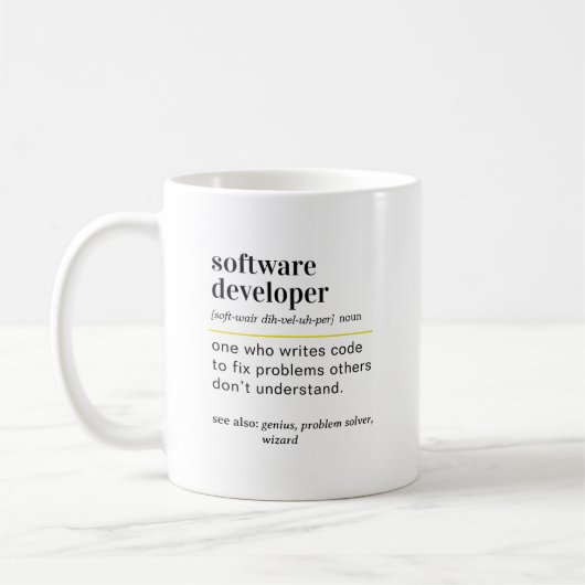 Mug Cadeau de définition drôle de développeur de logic (Gauche)