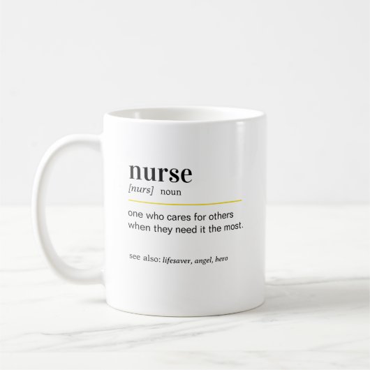 Mug Cadeau de définition drôle d'infirmière (Gauche)