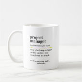 Mug Cadeau de définition d'un chef de projet drôle (Gauche)