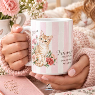 Mug Cadeau de demoiselle d'honneur Carnation Chat Fleu