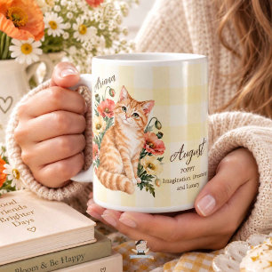 Mug Cadeau de demoiselle d'honneur Carnation Chat Fleu