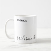 Mug Cadeau de demoiselle d'honneur de mariage à typogr (Gauche)