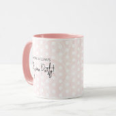 Mug Cadeau de Demoiselle d'Honneur Pyjama Rose à Point (Devant gauche)