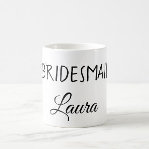 Mug Cadeau de demoiselle d'honneur simple minimal nom