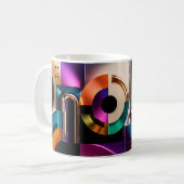 Mug Cadeau de design de formes géométriques abstraites (Devant gauche)
