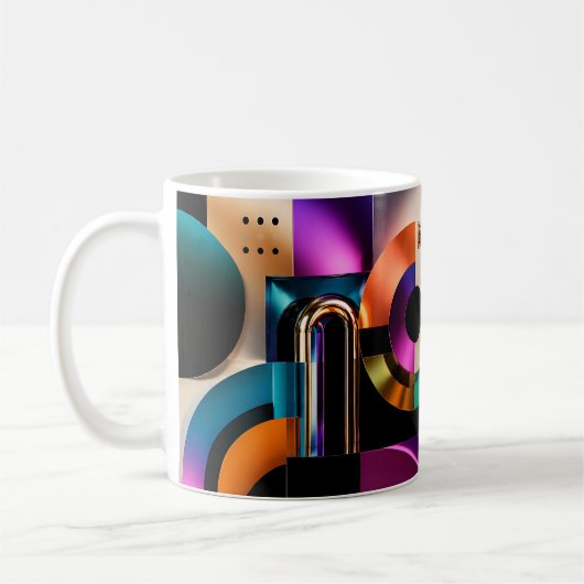 Mug Cadeau de design de formes géométriques abstraites (Gauche)