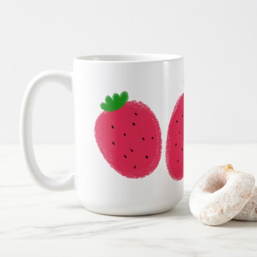 Mug Cadeau de deux fraises mignonnes (Avec donut)