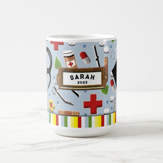 Mug Cadeau de diplôme d'infirmière (Centre)