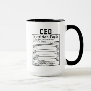 Mug Cadeau de faits nutritionnels amusants pour PDG, d