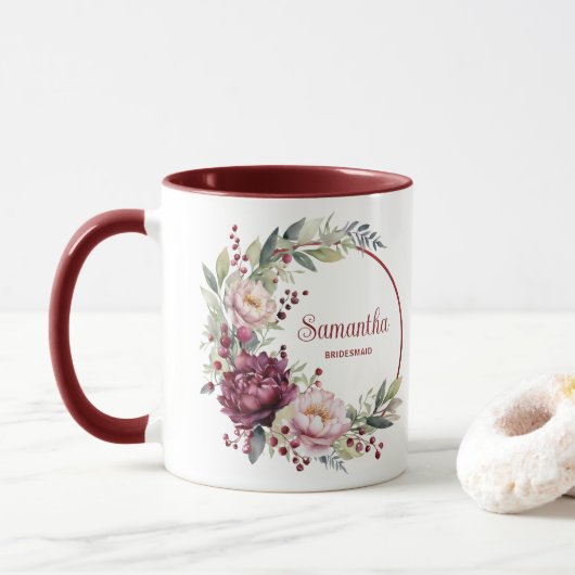 Mug Cadeau de faveur demoiselle d'honneur (Avec donut)