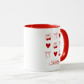 Mug Cadeau de fête de Bachelorette à ruban rouge Coque (Devant droit)