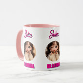 Mug Cadeau de fête de grand-mère, visage de bébé, cade (Devant gauche)