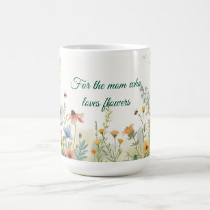 Mug Cadeau de fête des mères Floral Mom Cottagecore