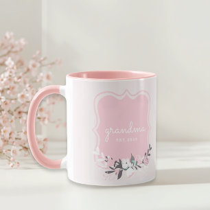 Mug Cadeau de fête des mères floral rose pour grand-mè