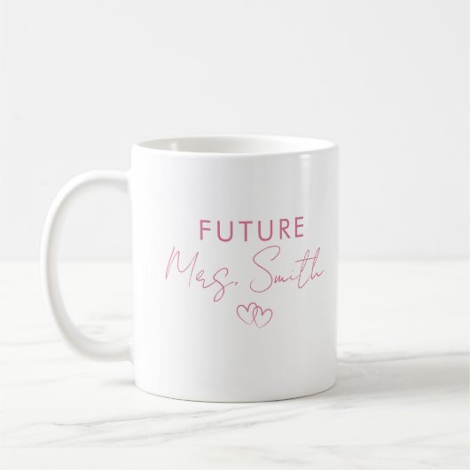 Mug Cadeau de fiançailles personnalisé pour la future (Gauche)