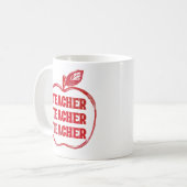 Mug Cadeau de fierté d'enseignant de pomme de contour (Devant gauche)