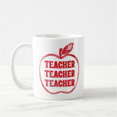 Mug Cadeau de fierté d'enseignant de pomme de contour (Gauche)