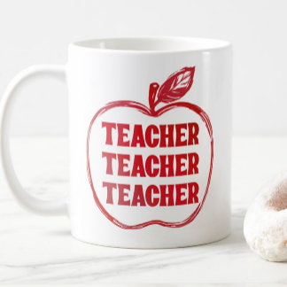 Mug Cadeau de fierté d'enseignant de pomme de contour