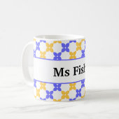 Mug Cadeau de fin d'année pour l'enseignant Fleur rétr (Devant gauche)