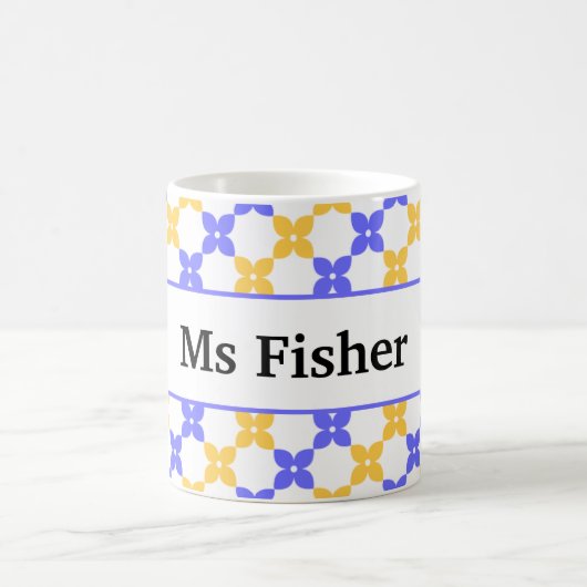 Mug Cadeau de fin d'année pour l'enseignant Fleur rétr (Centre)