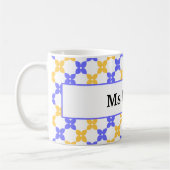 Mug Cadeau de fin d'année pour l'enseignant Fleur rétr (Gauche)