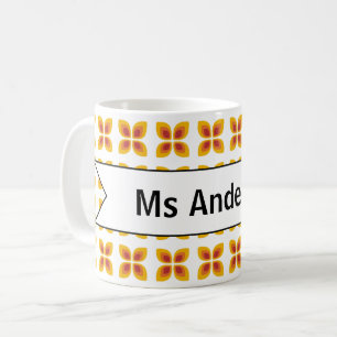 Mug Cadeau de fin d'année pour l'enseignant Fleurs Rét