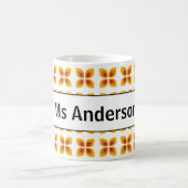 Mug Cadeau de fin d'année pour l'enseignant Fleurs Rét (Centre)