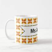 Mug Cadeau de fin d'année pour l'enseignant Fleurs Rét (Gauche)