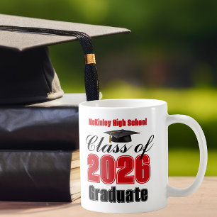 Mug Cadeau de fin d'études de la promotion rouge 2026