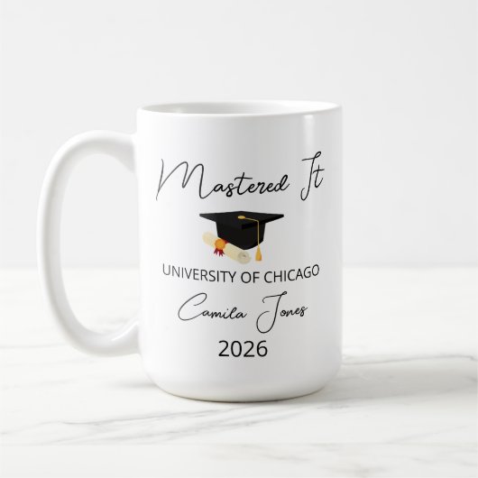 Mug Cadeau de fin d'études de master pour elle, diplôm (Gauche)